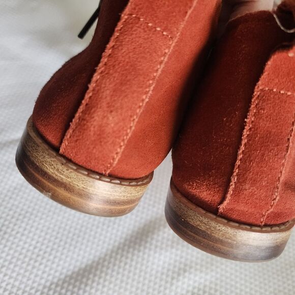 Anthropologie Kelsi Dagger Brooklyn fall suede leather both size zip flats shoes - Picture 8 of 14